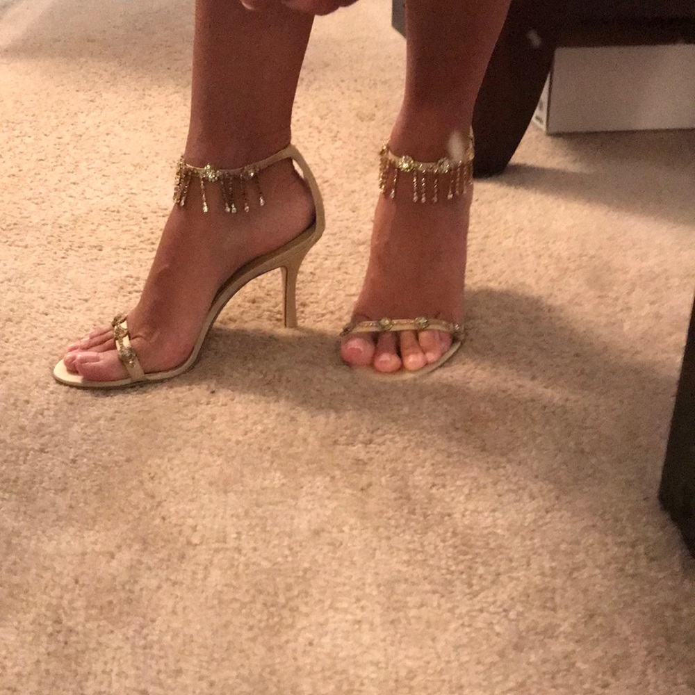 Valerie Stevens gold heels